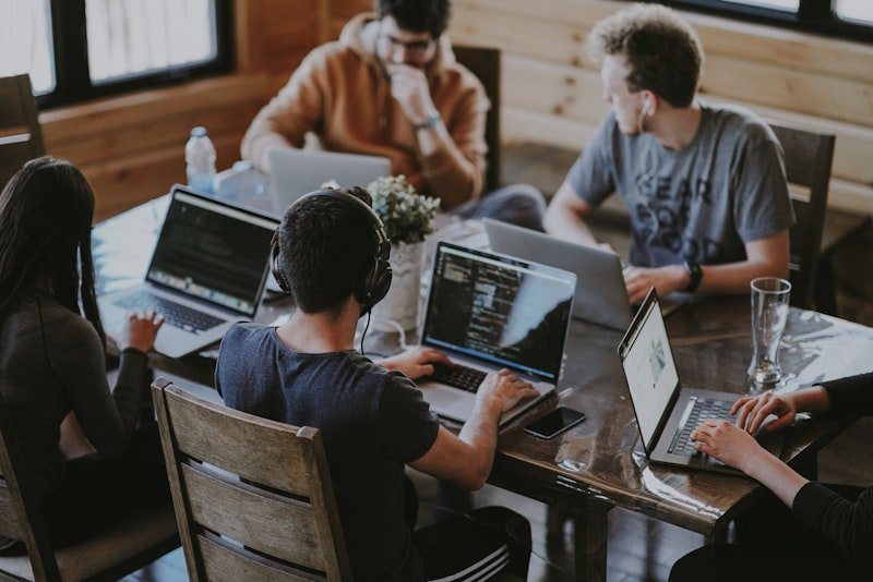 Professional team working in modern office